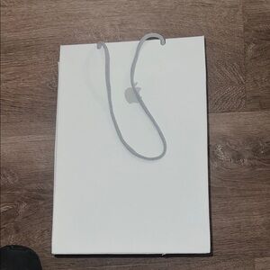 Apple White Bag with Gray Handles